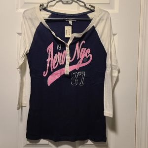 BNWT AEROPOSTALE LONG SLEEVE BASEBALL STYLE TEE SIZE S